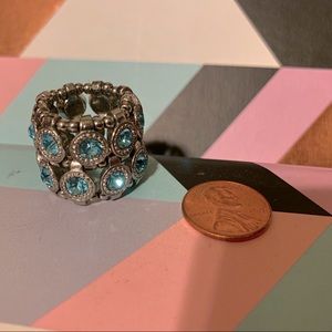 Stretch turquoise bling ring